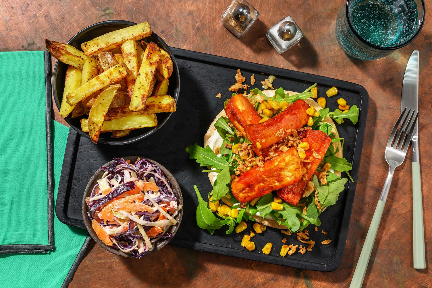 Hot Honey Halloumi Loaded Flatbreads