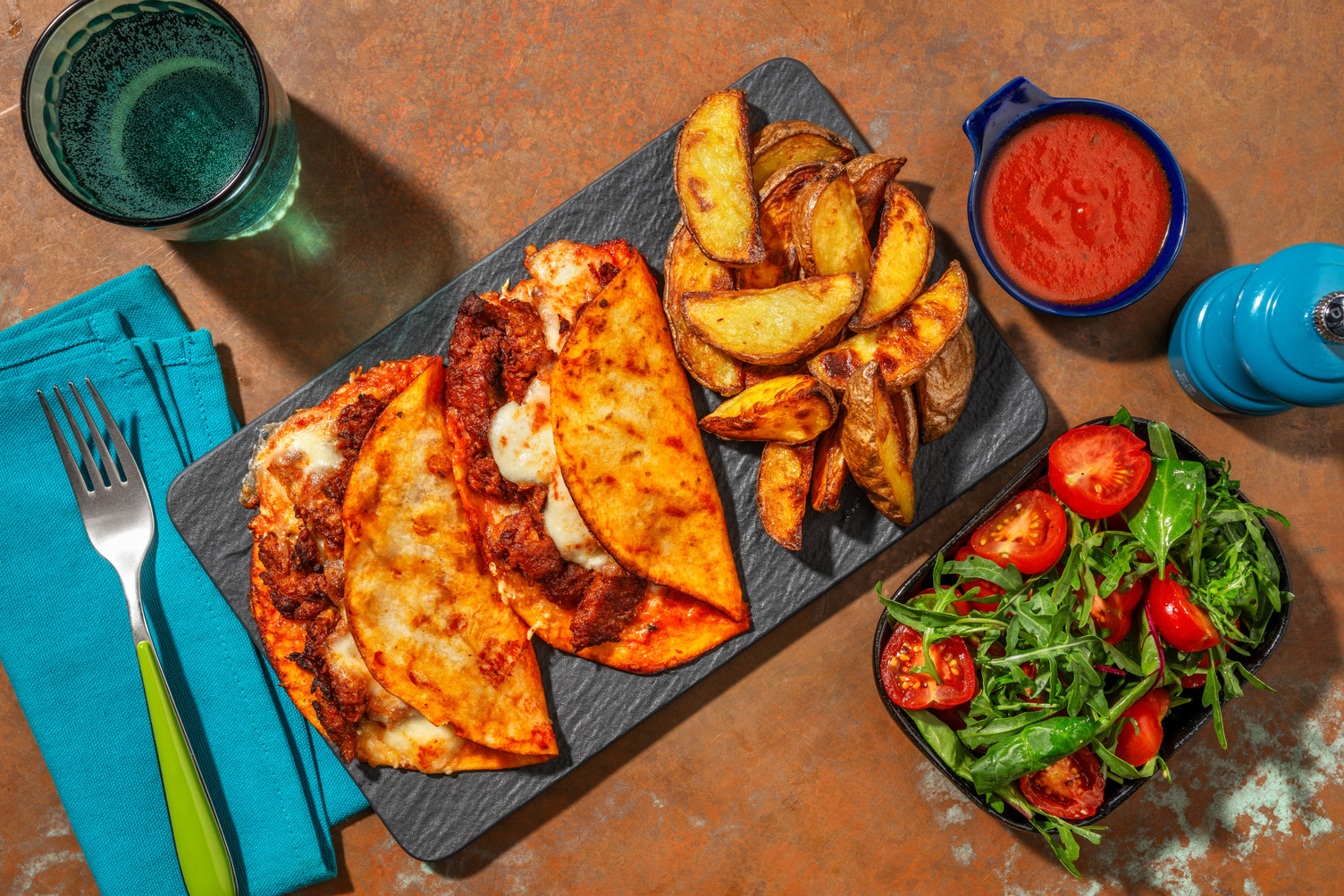 Veggie Birria Style Cheesy Tacos