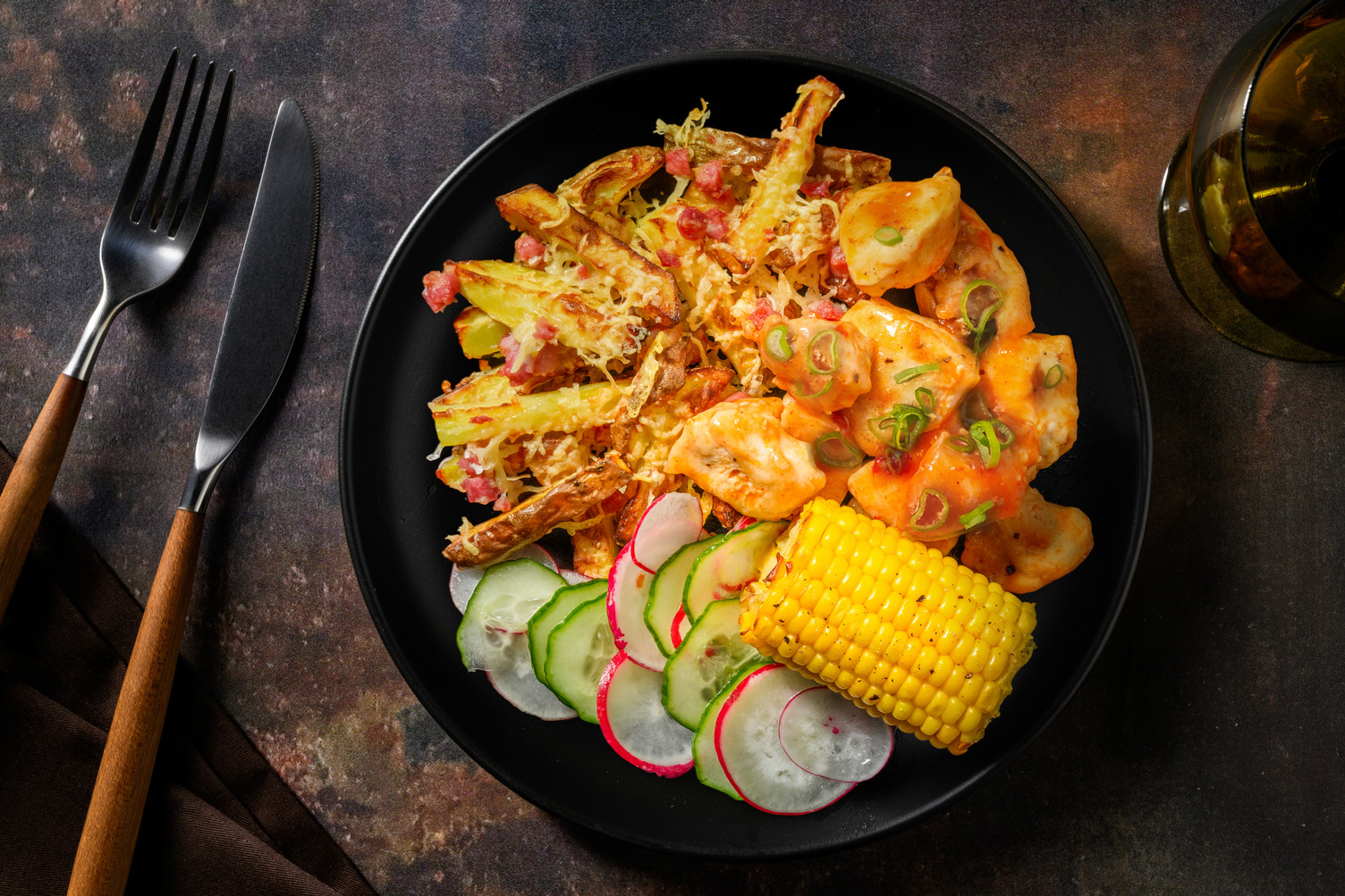 Kickin' Korean Fried Chicken & Bacon Fries
