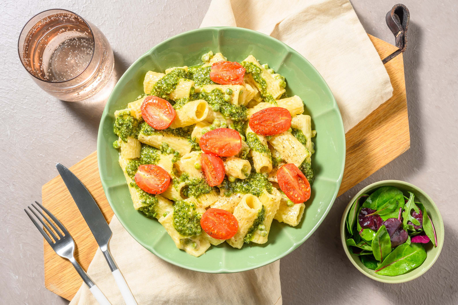 Creamy Veg Pesto Pasta