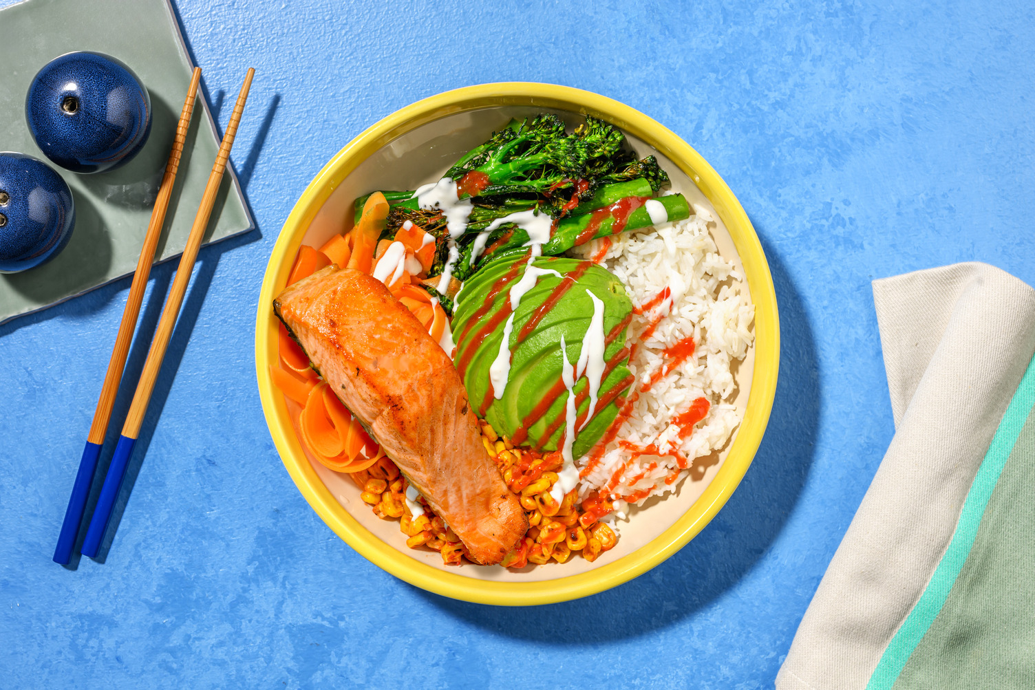 Salmon and Honey-Miso Tenderstem® Poke Rice Bowl