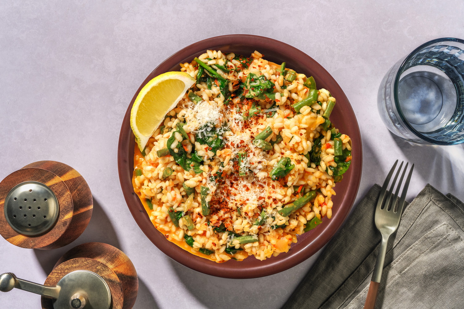 Oven-Baked Chicken, Red Pesto & Veggie Risotto