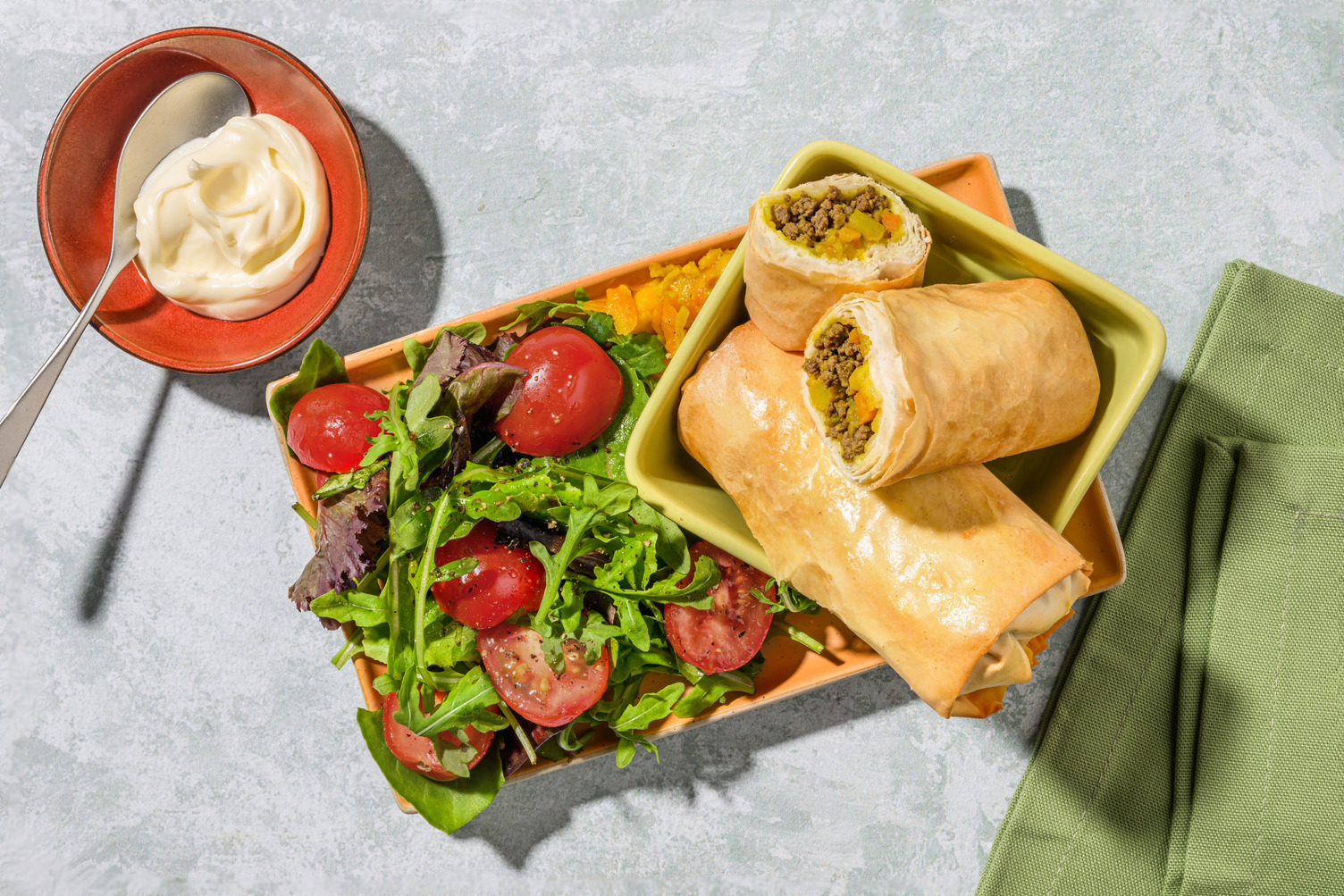 Cheat's Homemade Lamb and Veg Samosa Rolls