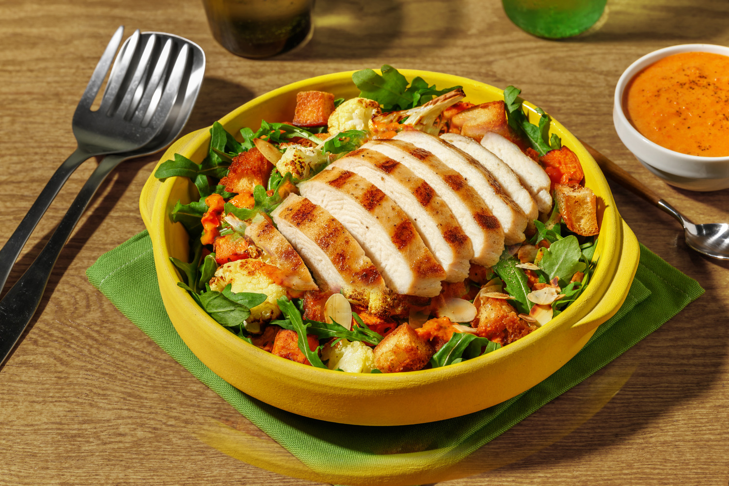 Romesco Roasted Chicken and Cauliflower Salad