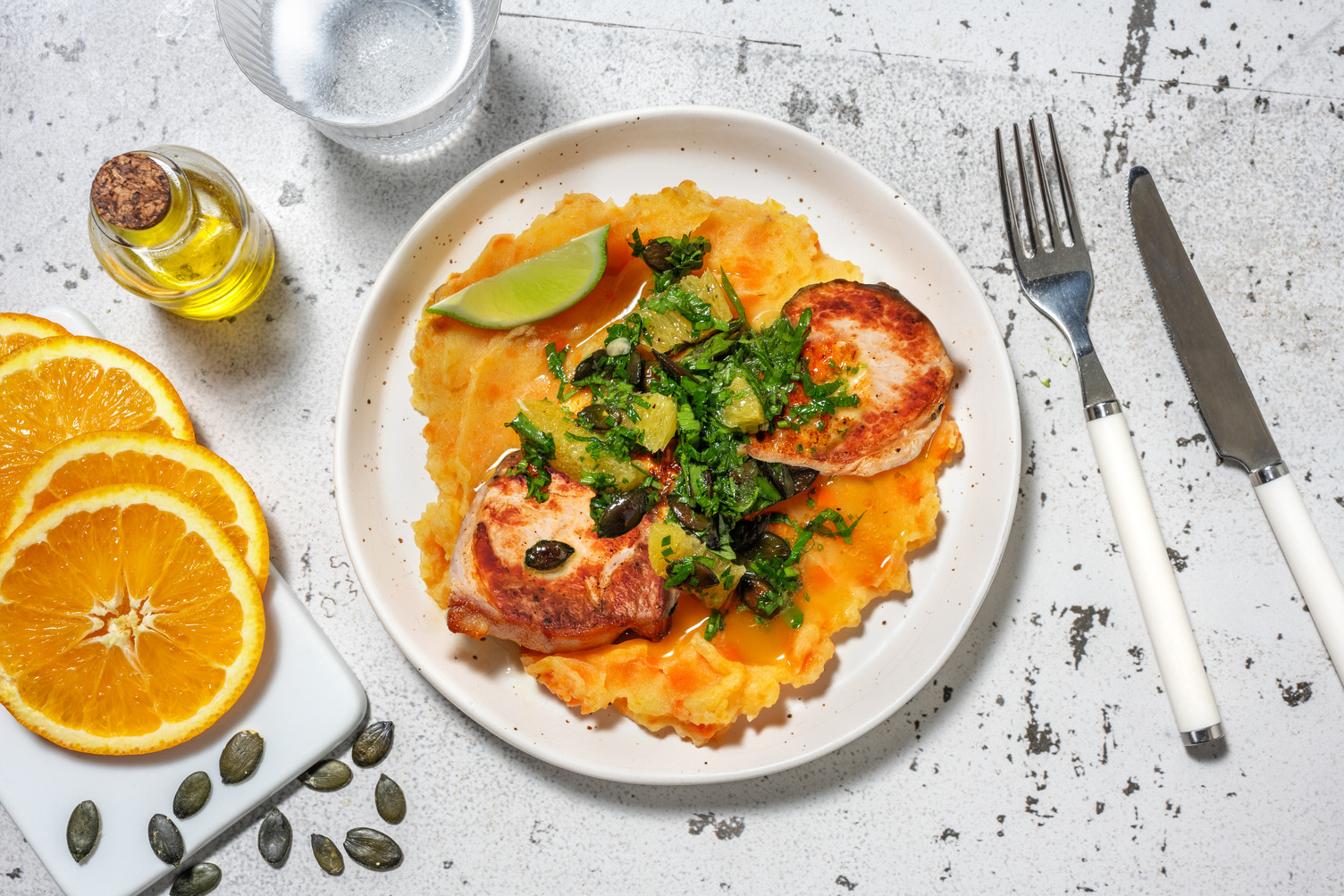 Bio-Schweinefilet mit Zitrus-Orangen-Gremolata