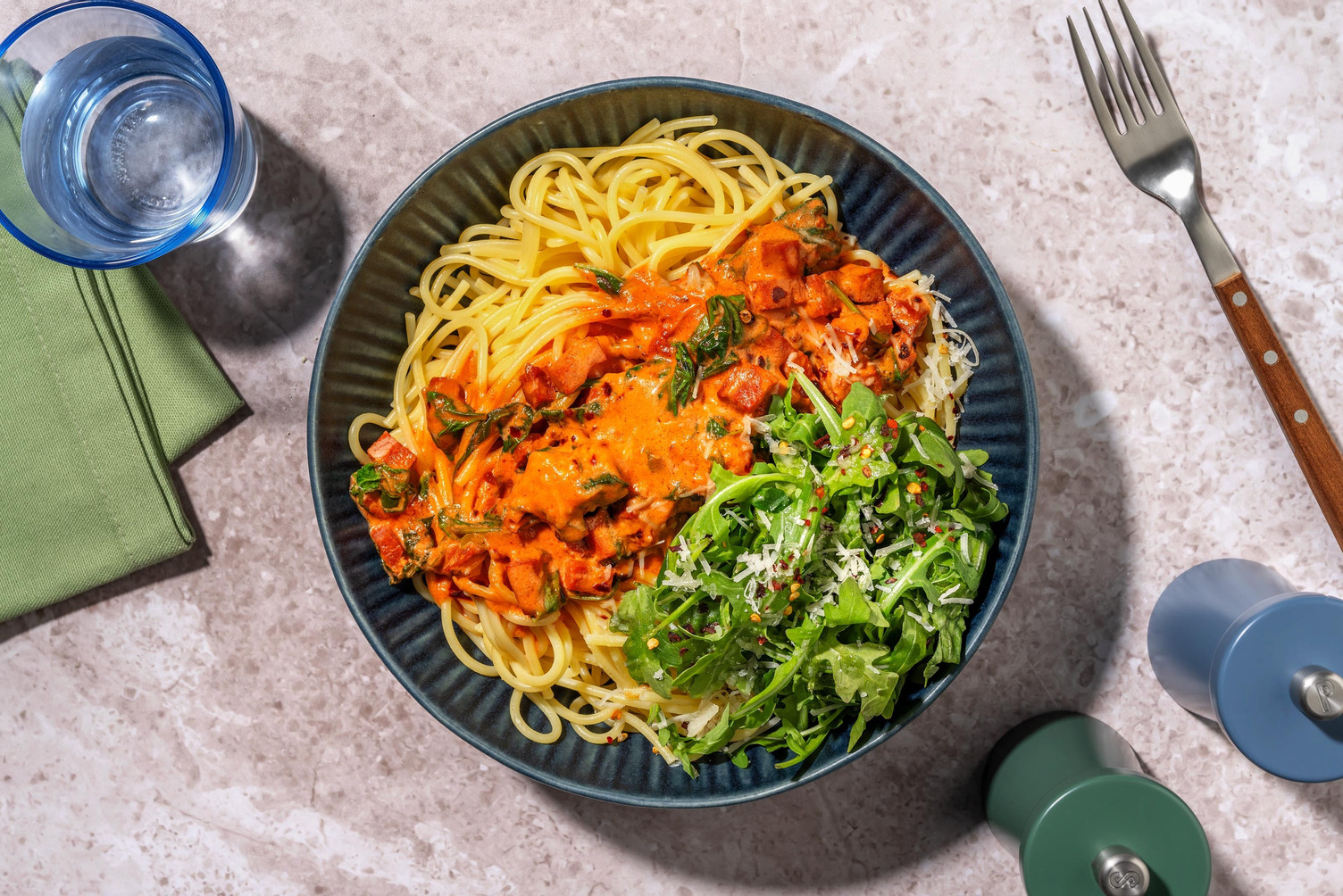 Super Quick Double Chorizo and Tomato Spaghetti