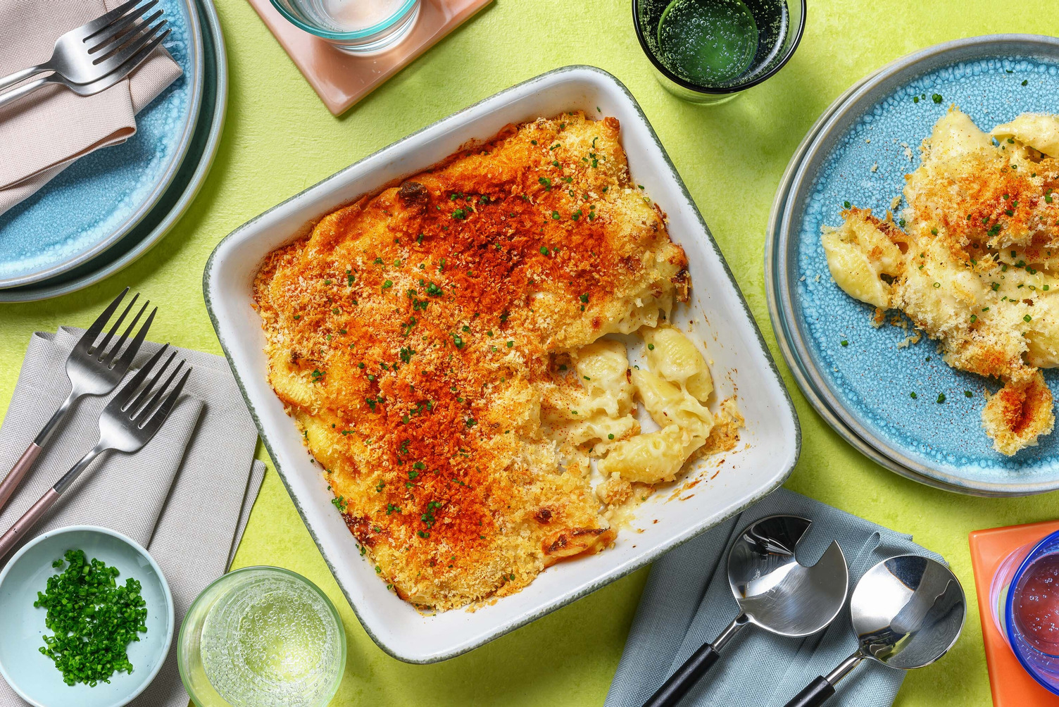 Mac & cheese met panko-korst