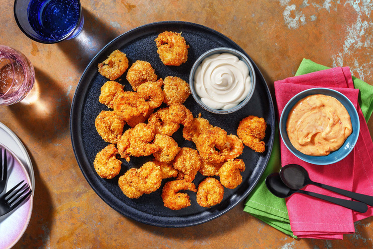 Krokant gebakken garnalen