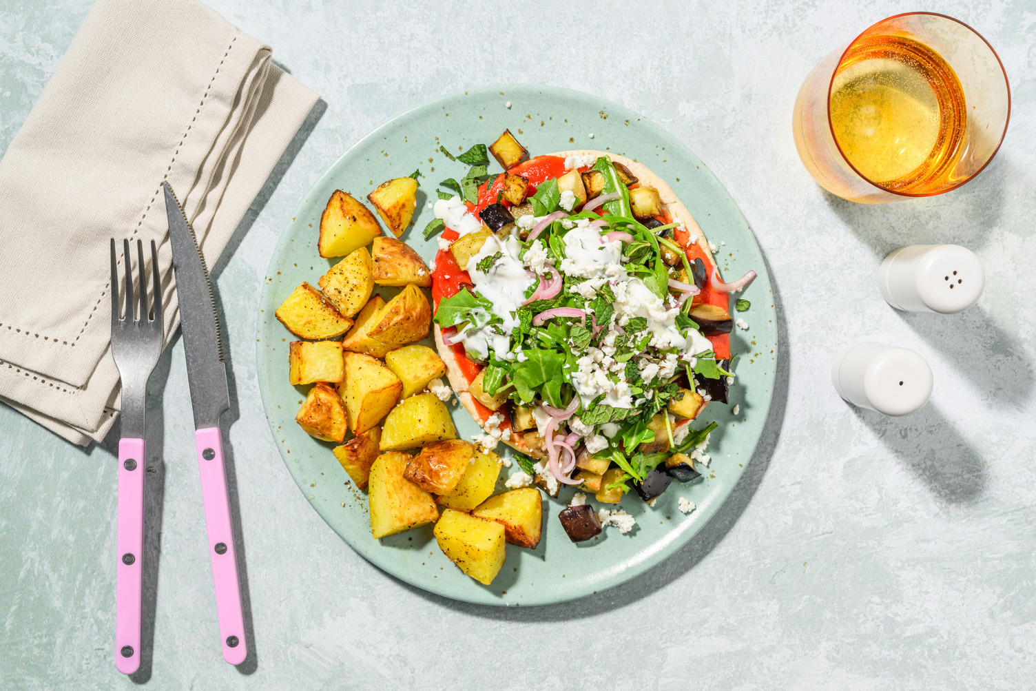 Pide Inspired Aubergine Flatbreads