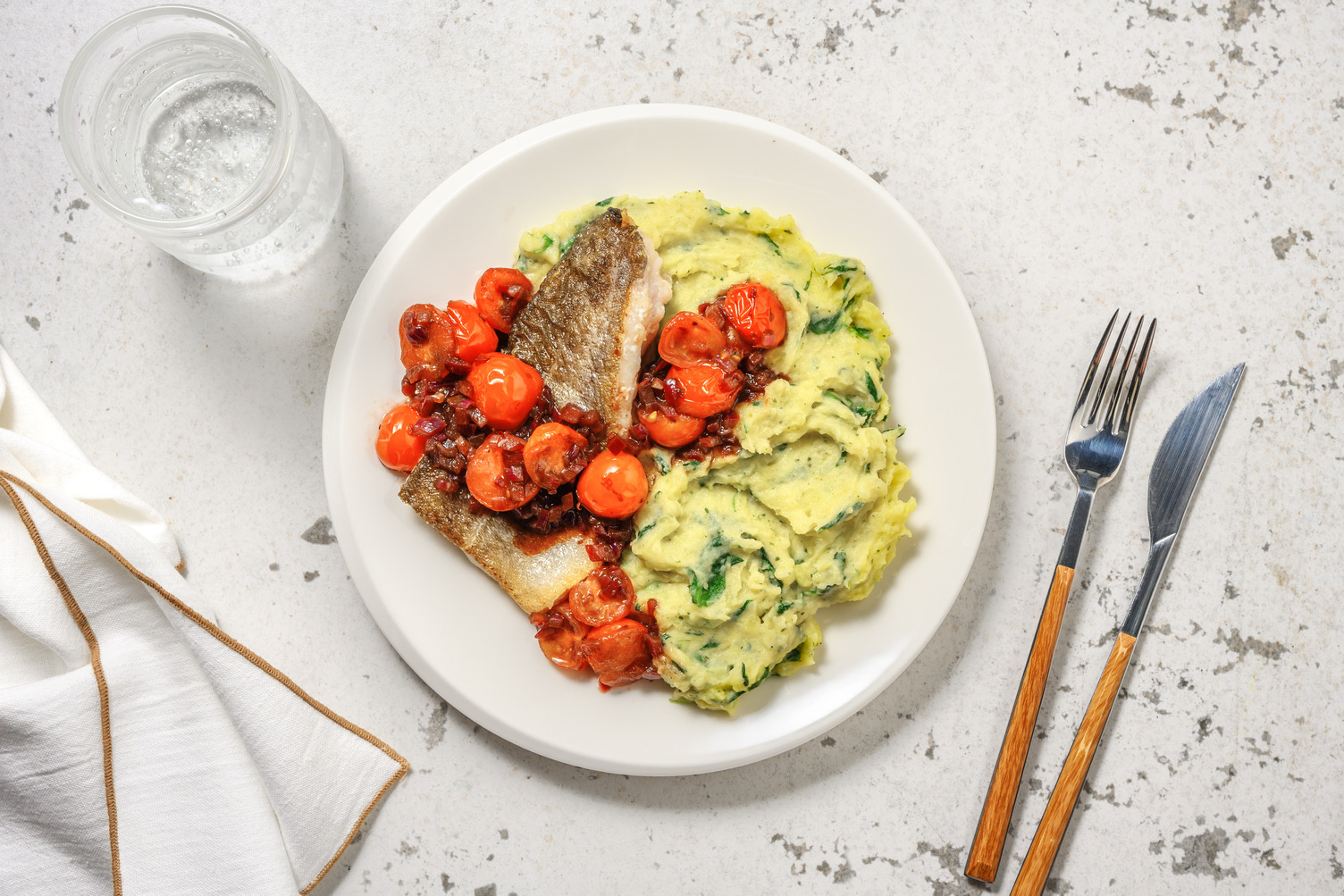 Tilapiafilet met pistou-aardappelpuree