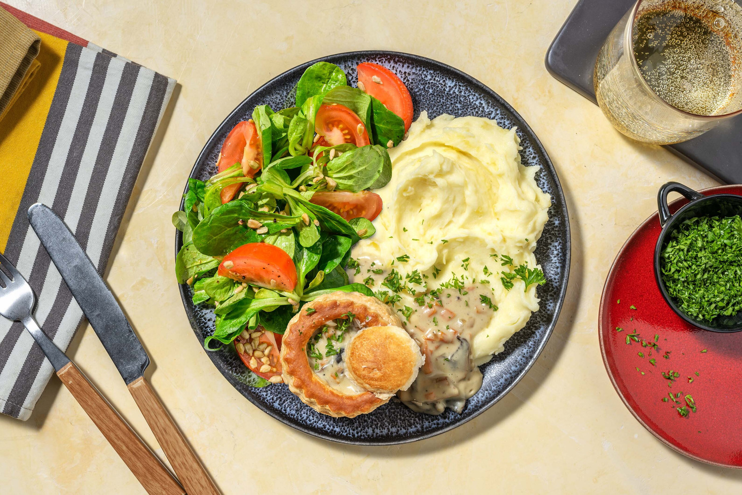 Vegetarische vol-au-vent met champignons