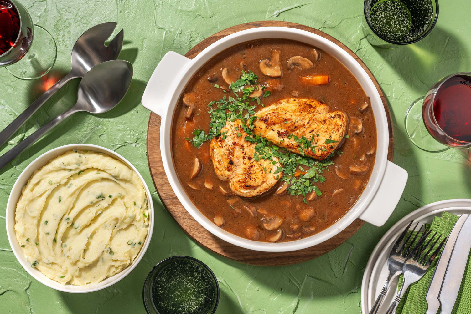 Chicken Breast with Red Wine Stew