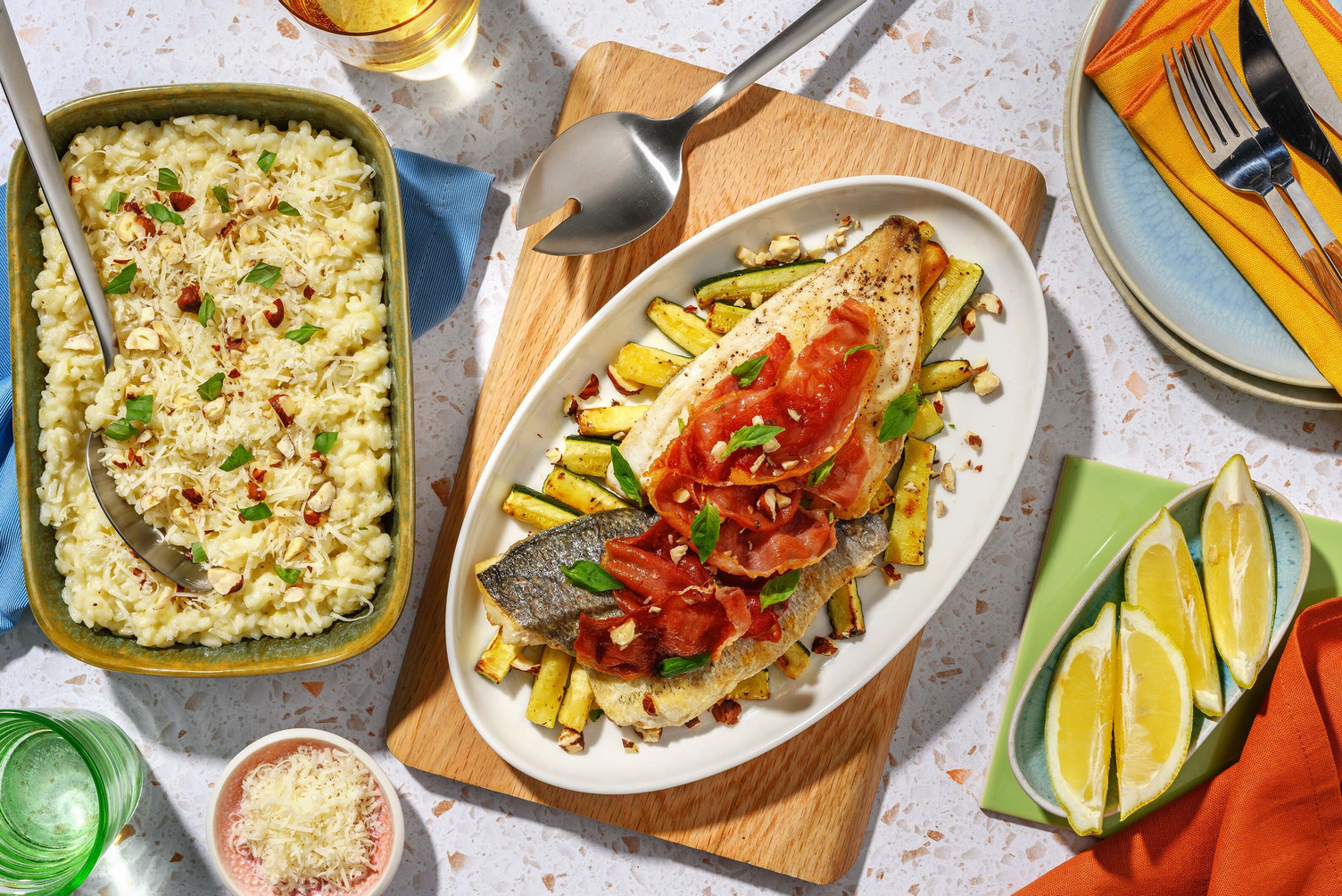 Filet de dorade et jambon serrano