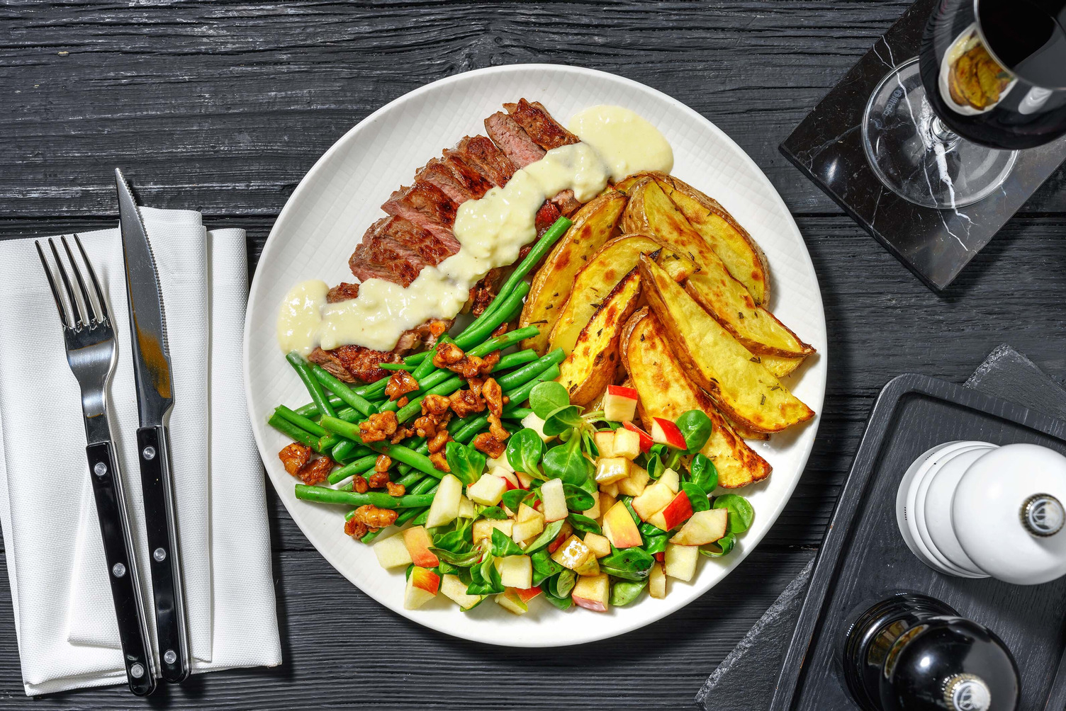 Steak en sauce au camembert