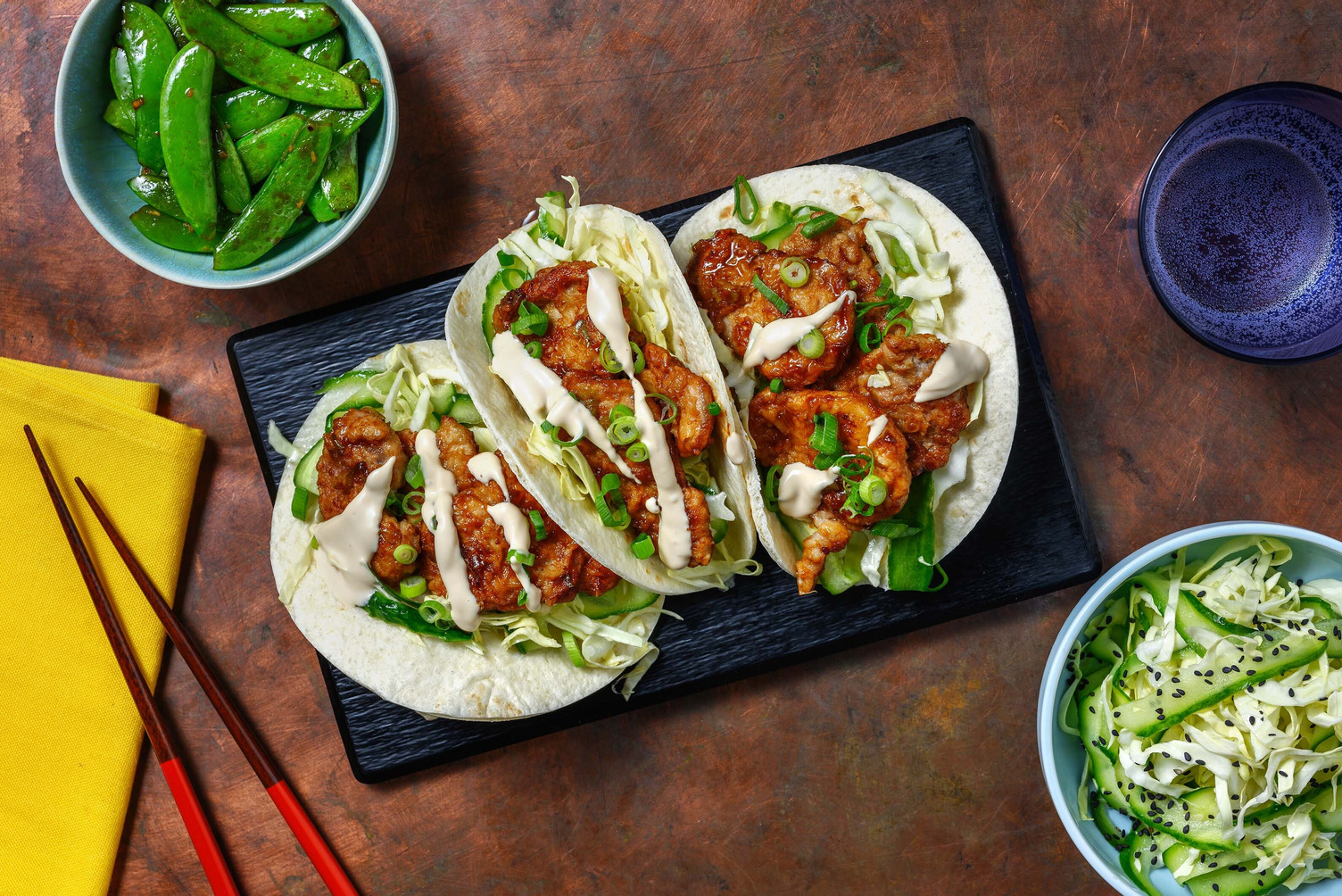 Tortilla's met sticky varkenshaas