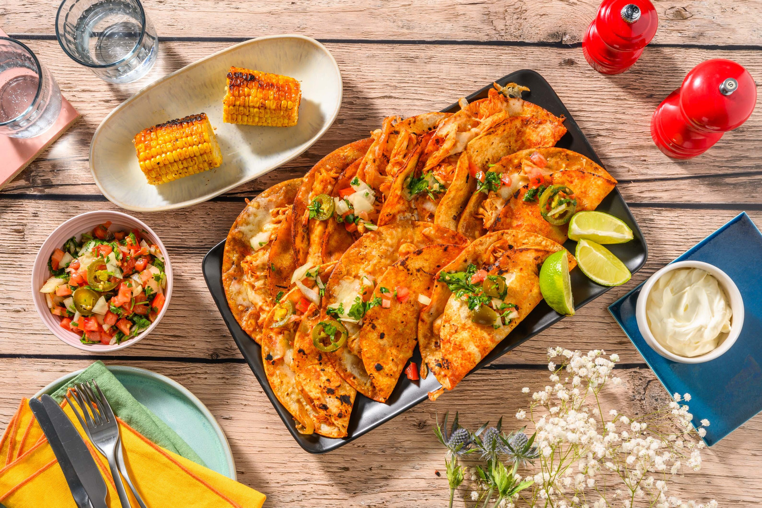 Cheesy Chicken Birria Tacos