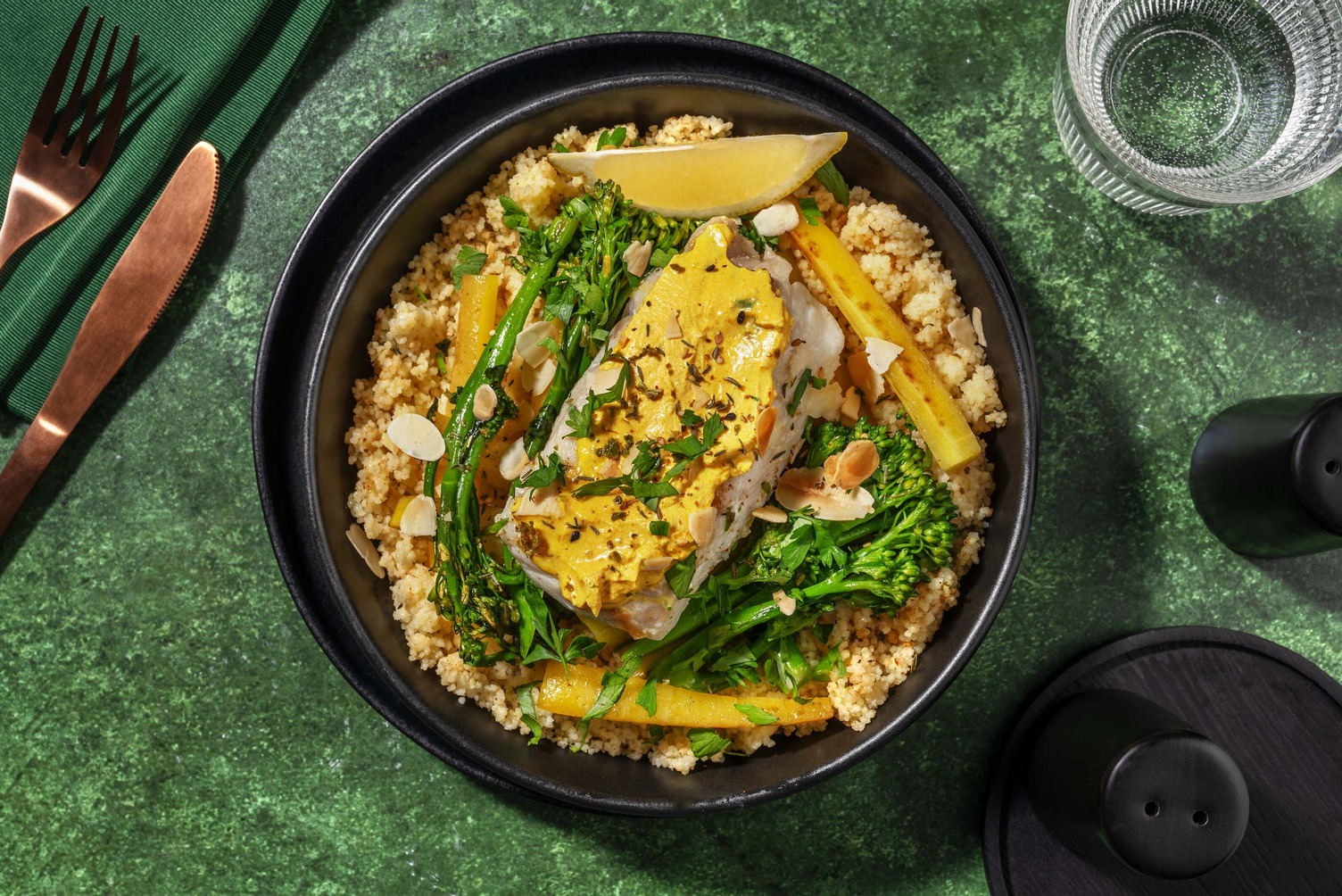 Kabeljauw met yazzara en broccolini