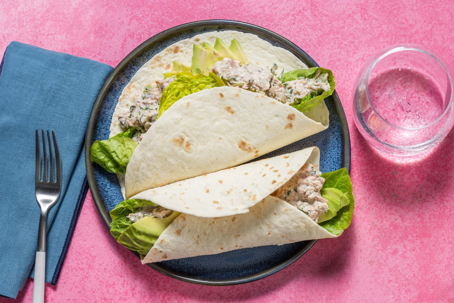 Frisse wraps met tonijn, appel en avocado