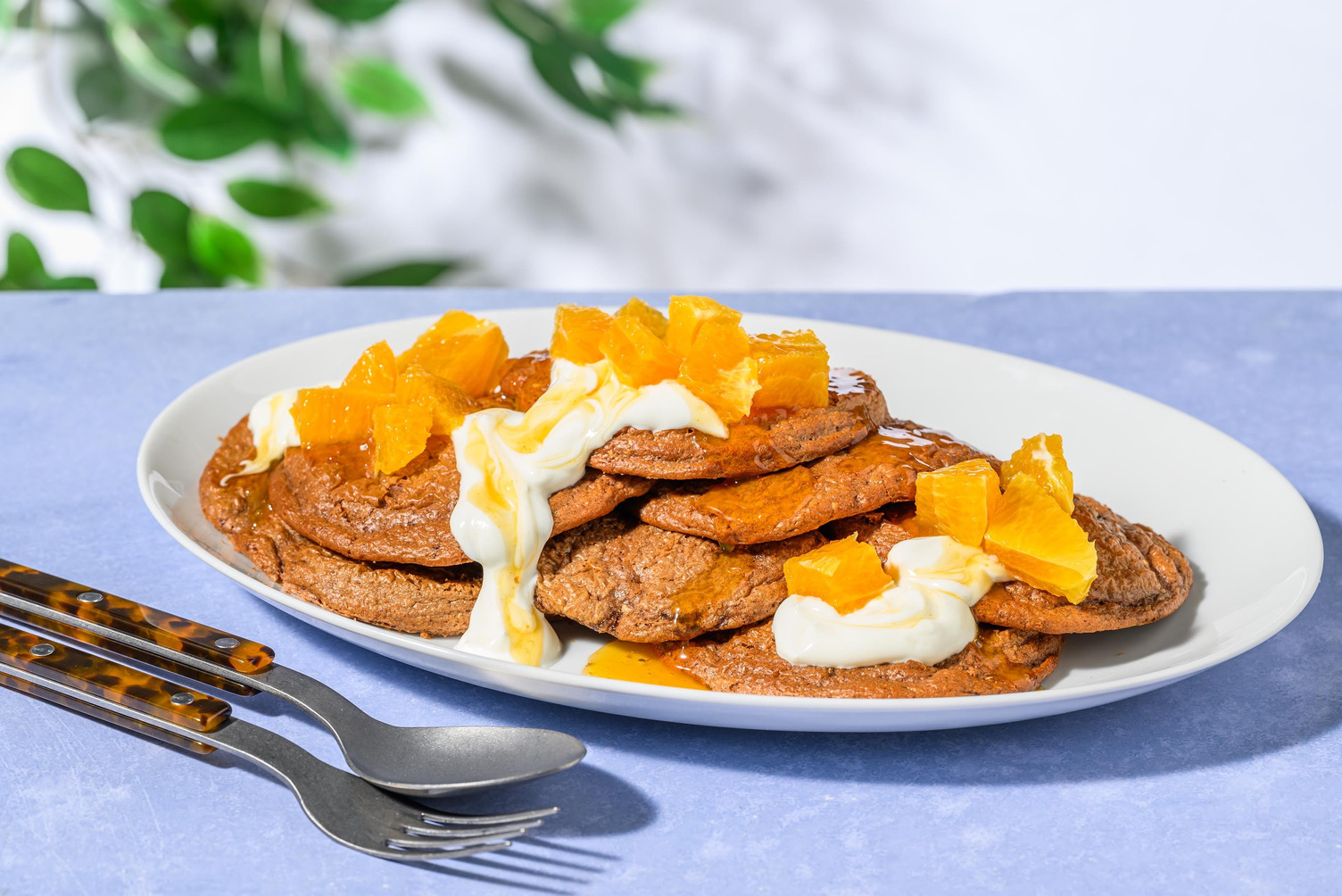 Chocolate and orange pancakes