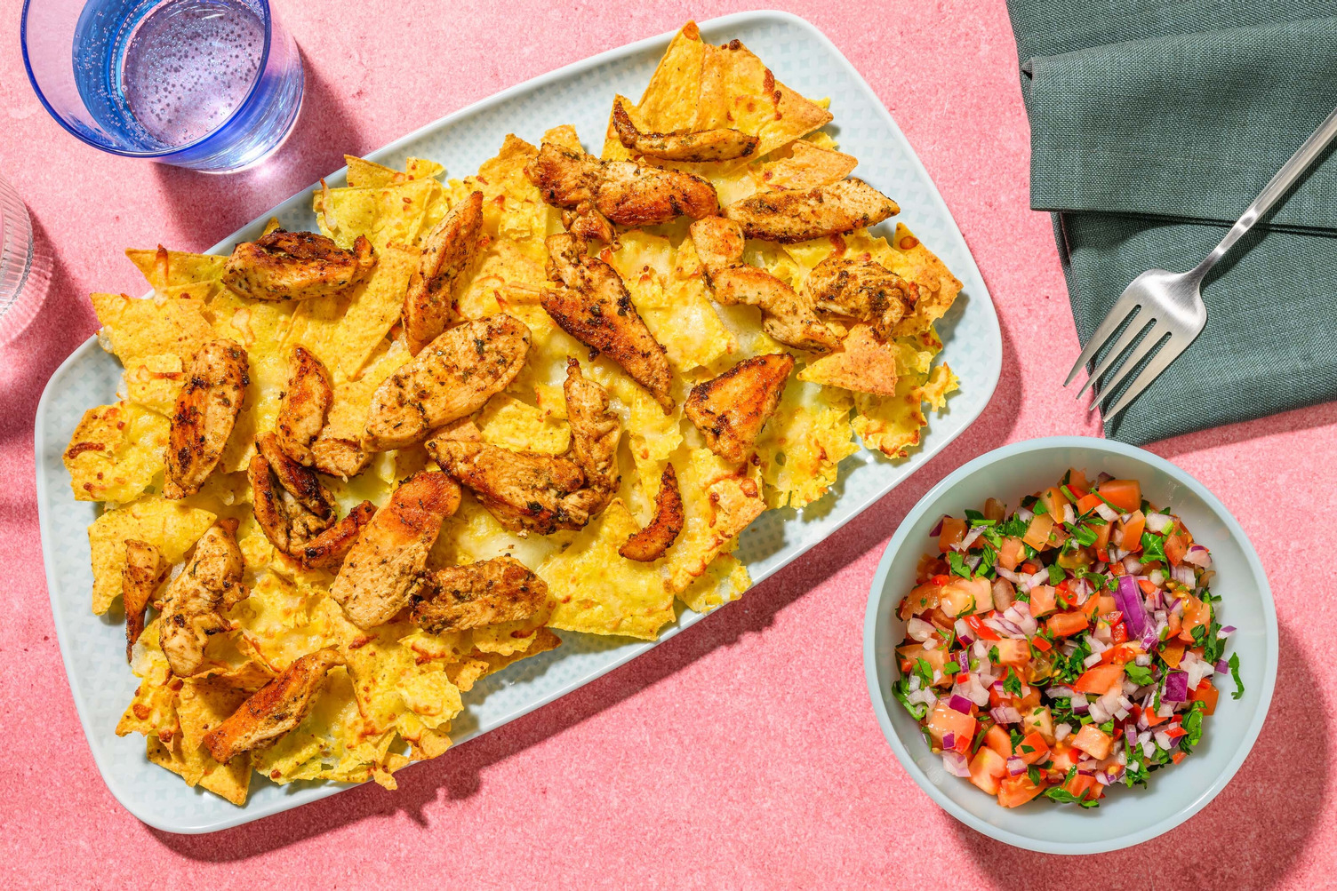 Nachos med kylling og pico de gallo