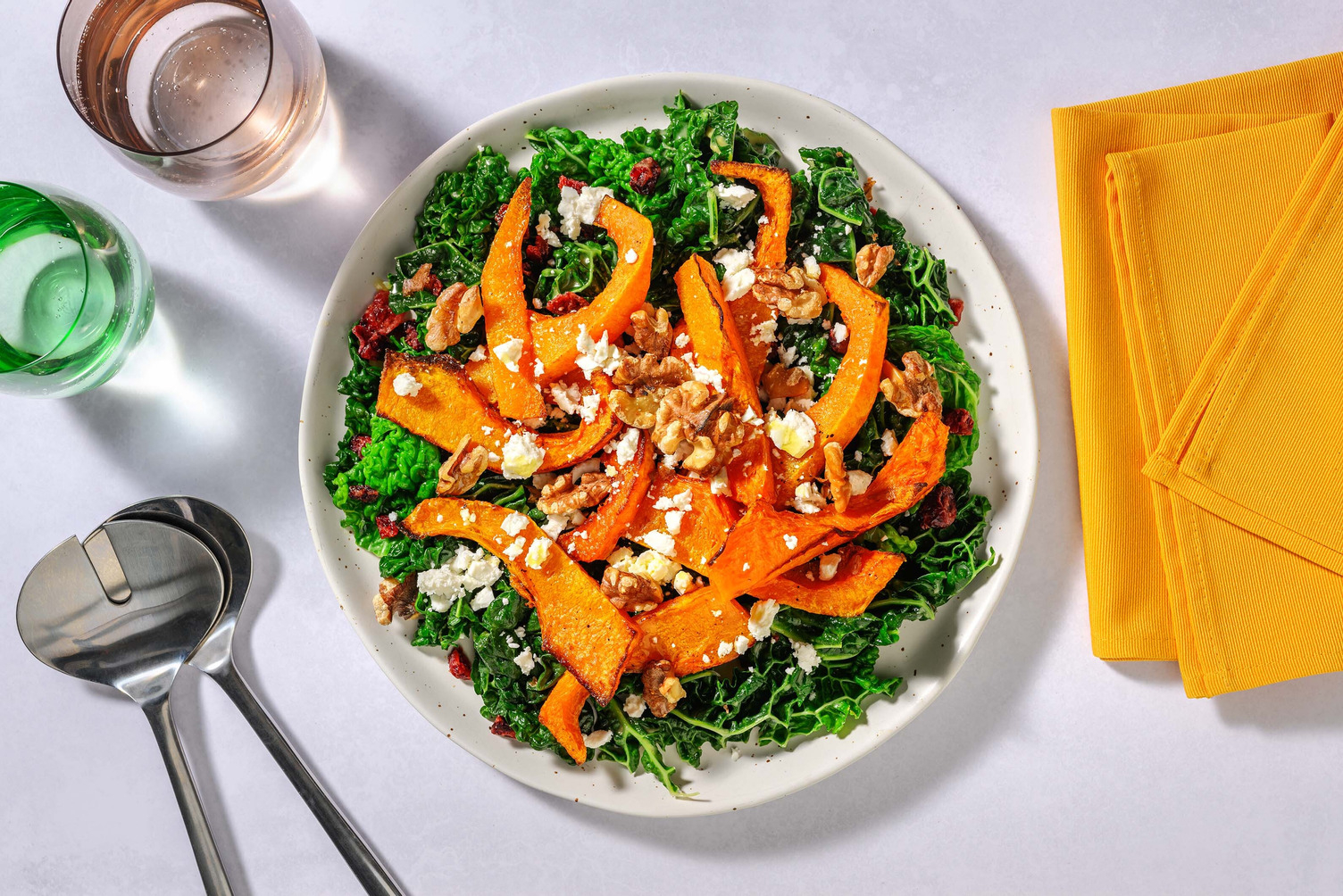 Fall harvest kale salad
