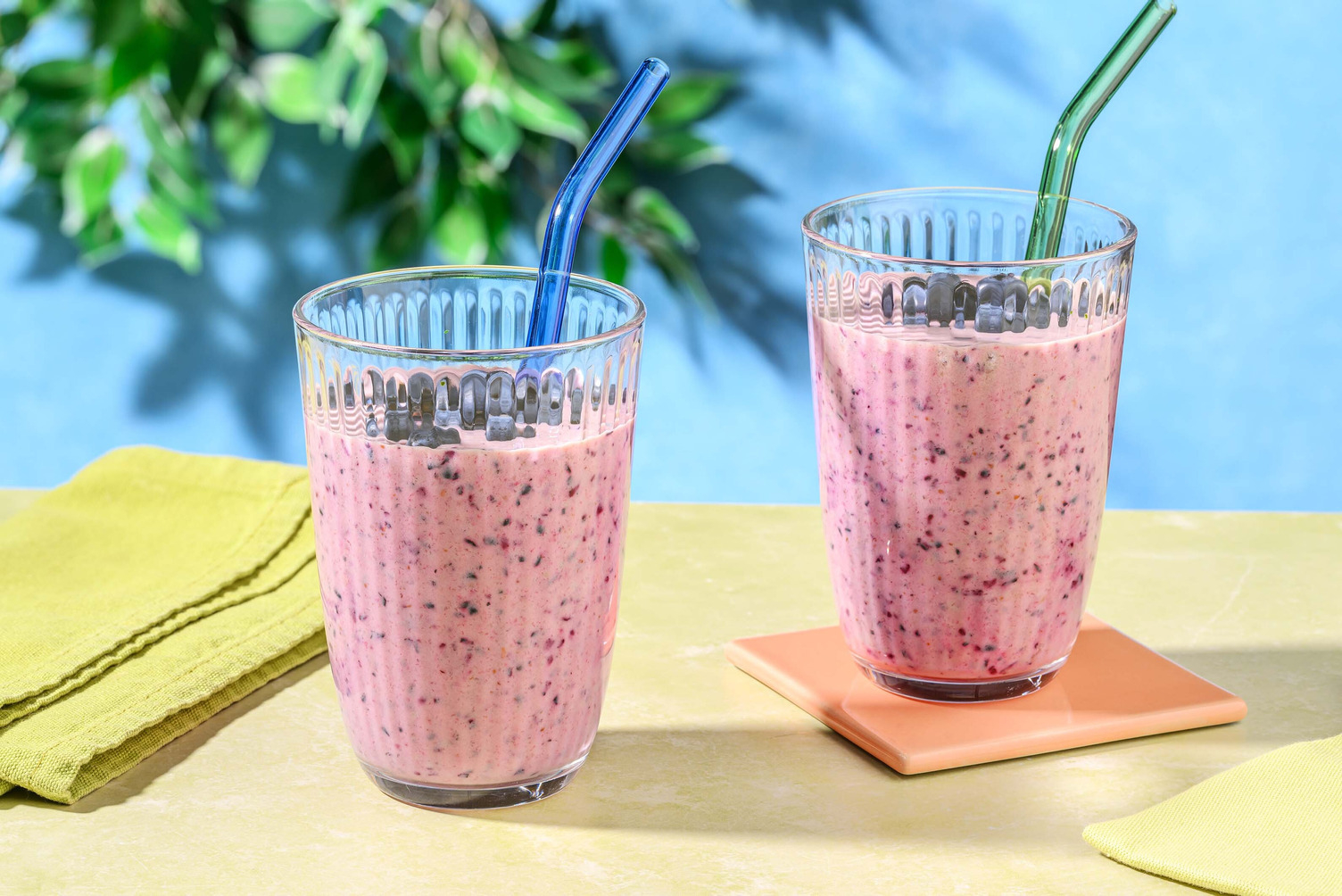 Blauwe bessen & kokos smoothie