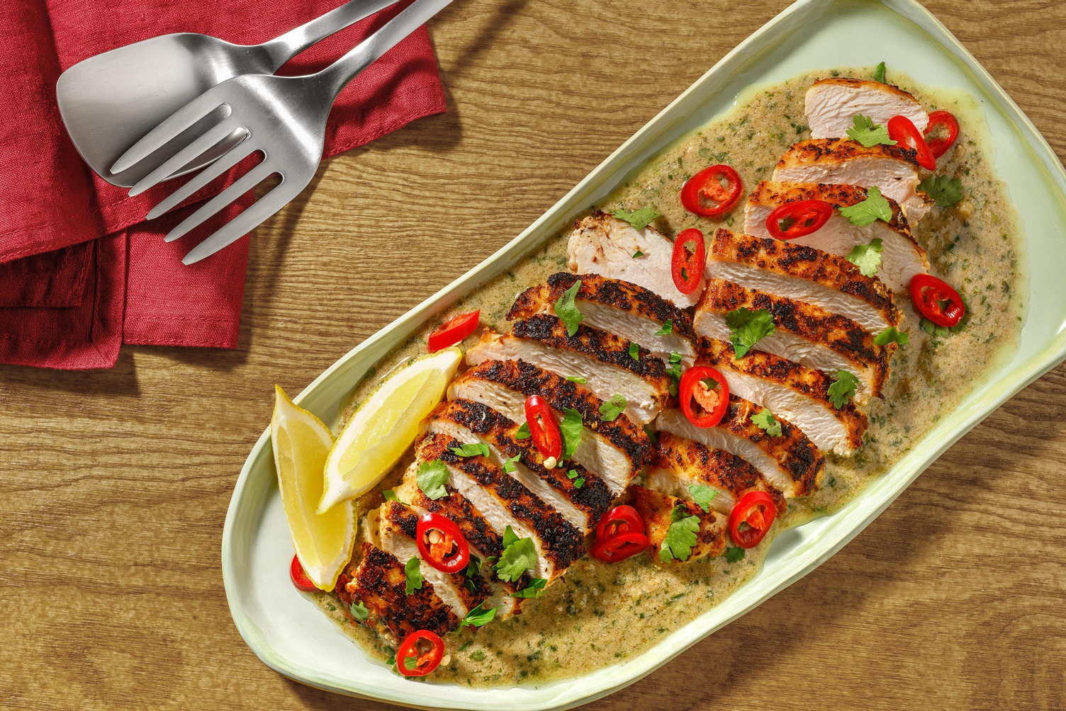Herbed Chicken on Satsivi Style Walnut Sauce 