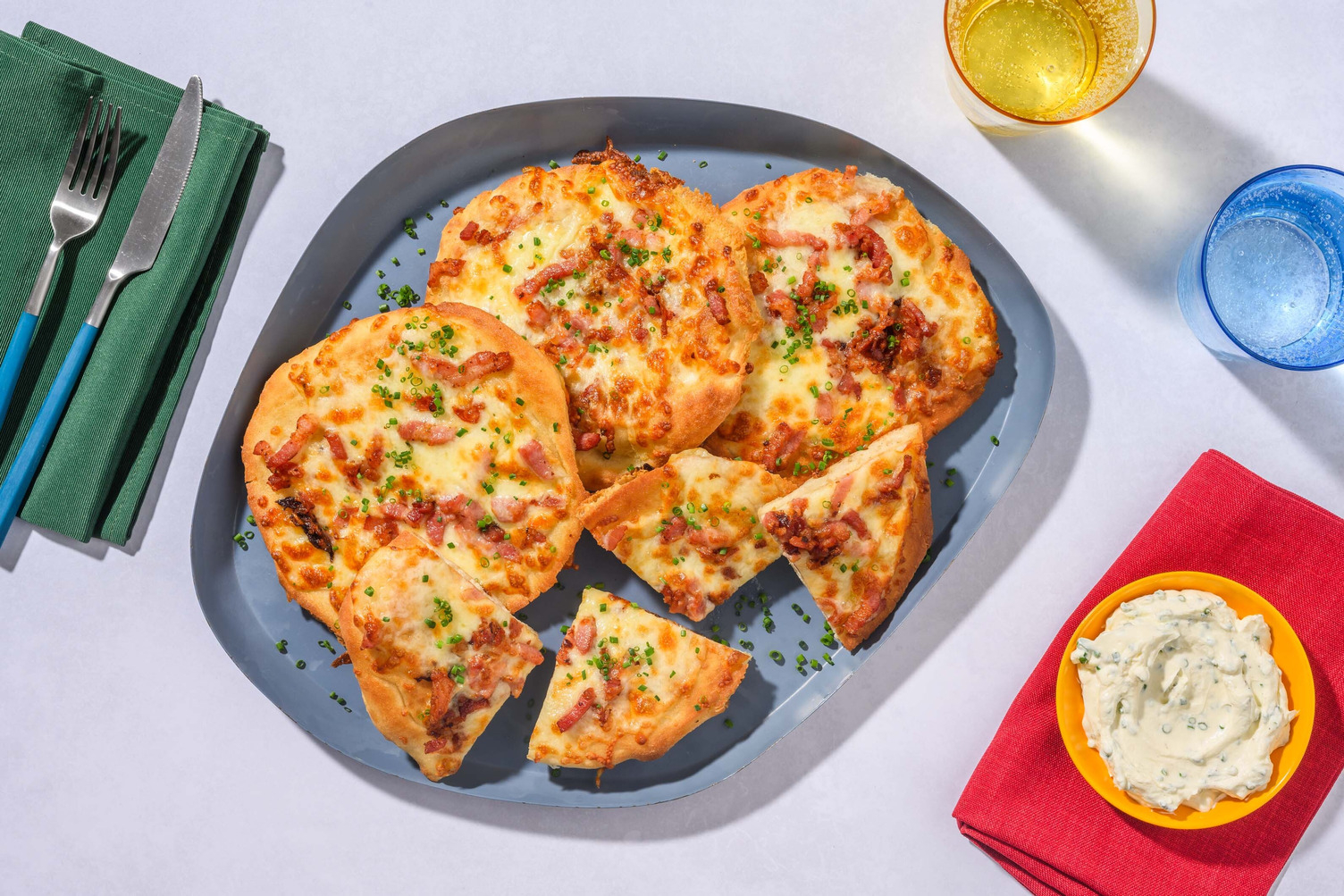 Cheddar & Bacon Loaded Garlic Flatbreads