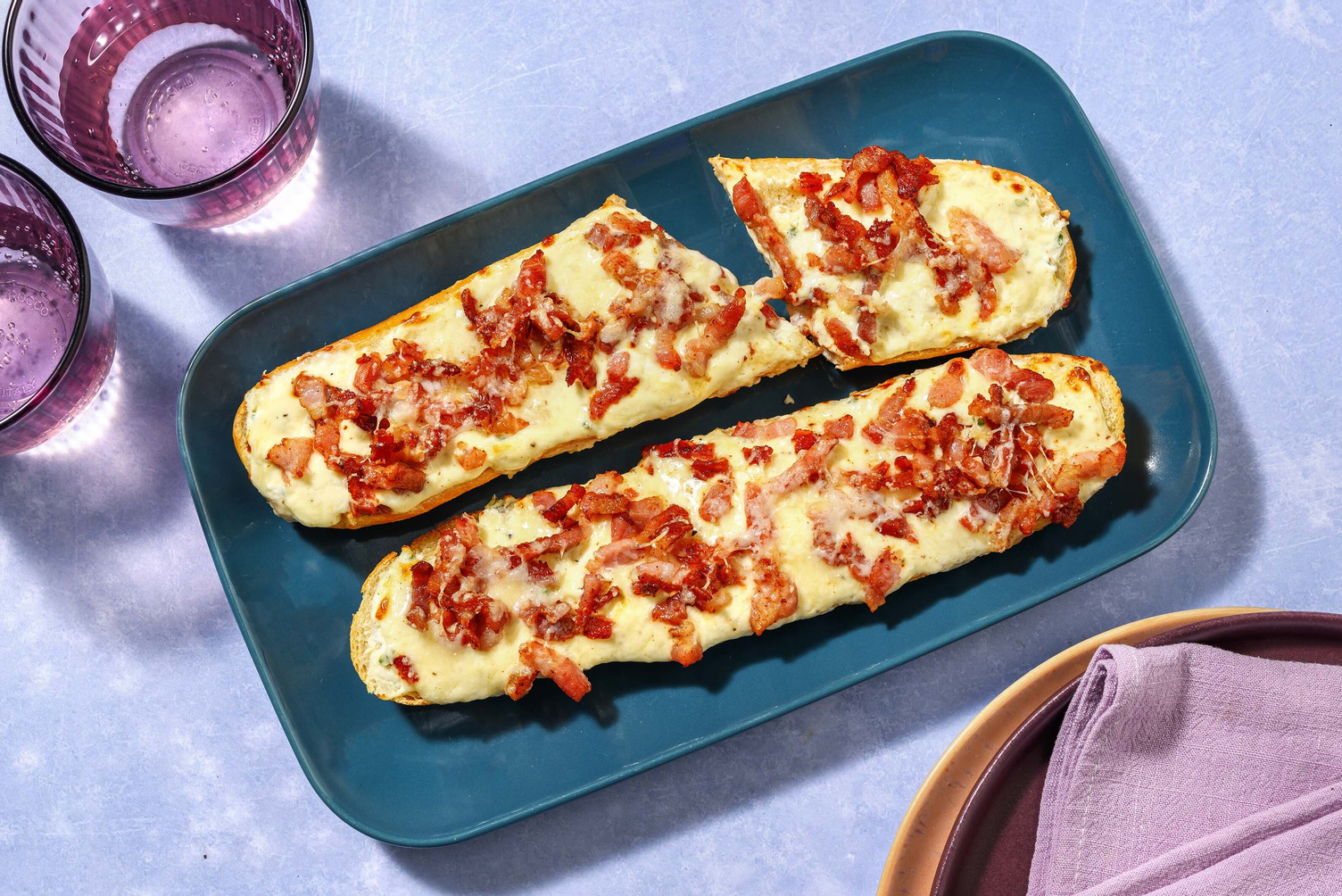 Cheesy Carbonara Inspired Garlic Bread