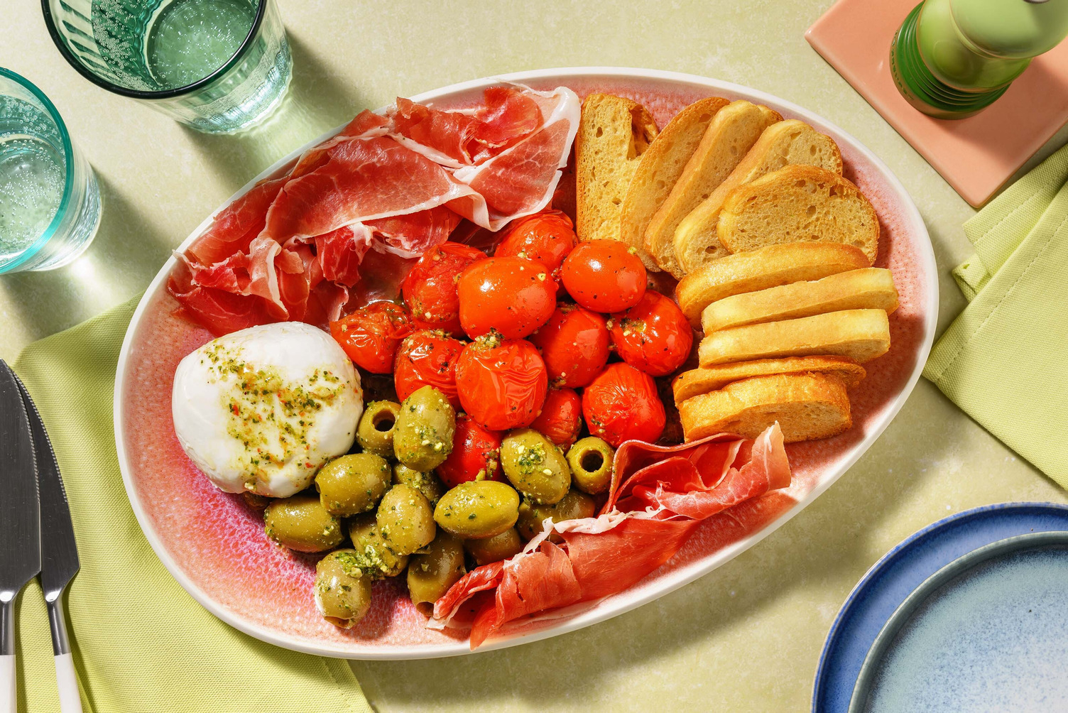 Italian Style Mozzarella & Serrano Antipasti Board