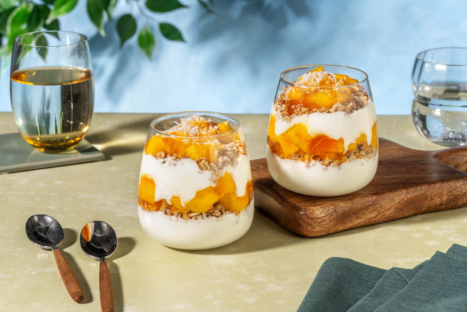Mango, Coconut Granola and Kefir Parfait