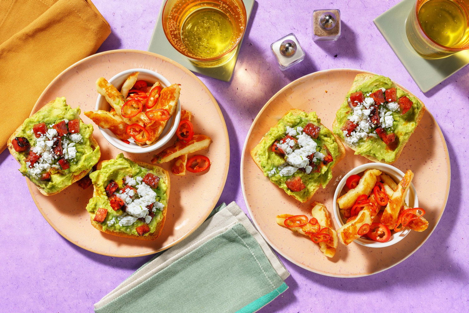 Chorizo, Greek Style Cheese & Avocado Ciabatta