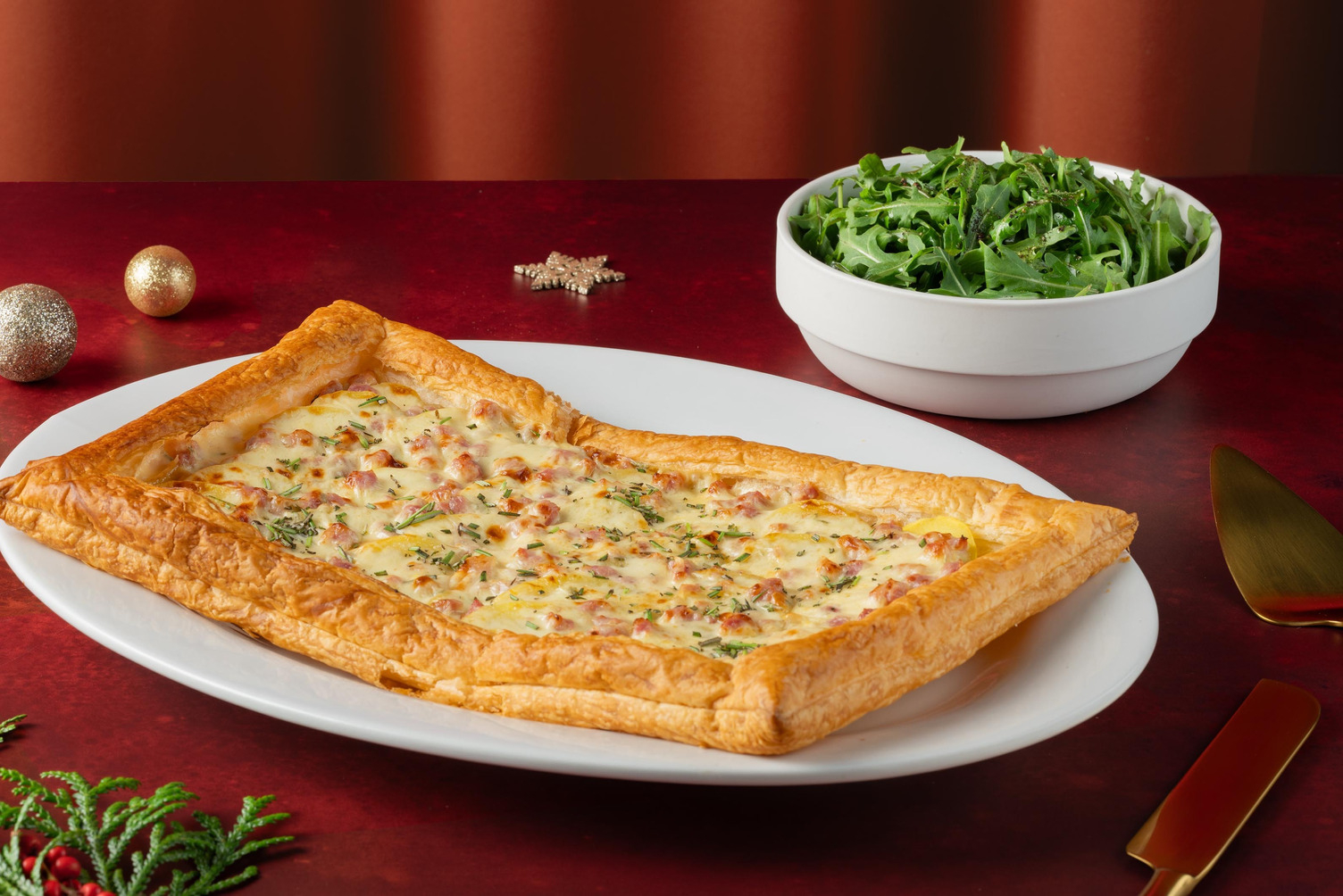 Cheesy Bacon and Potato Dauphinoise Tart