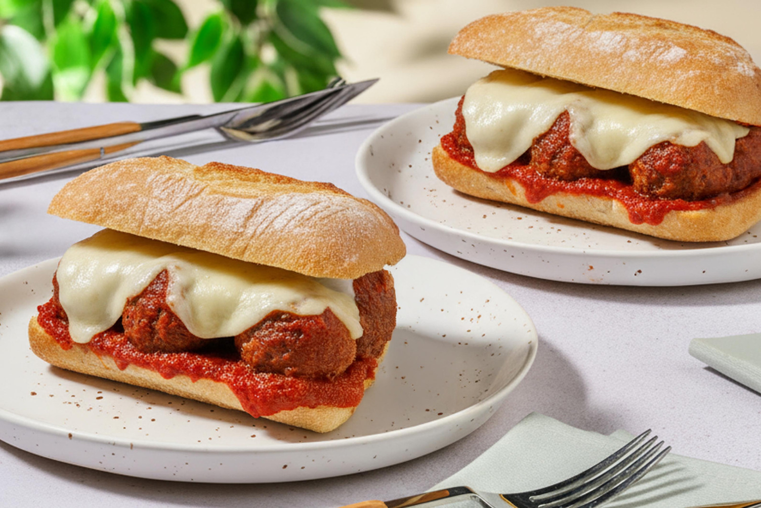 Cheesy Meatball Marinara Sandwich