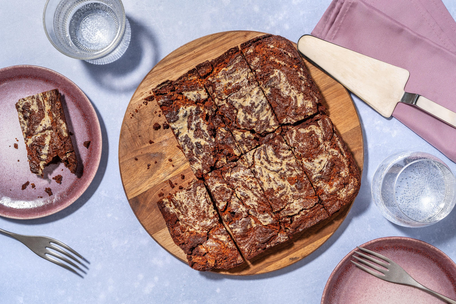 Chocolate, Peanut Butter & Jam Swirl Brownies