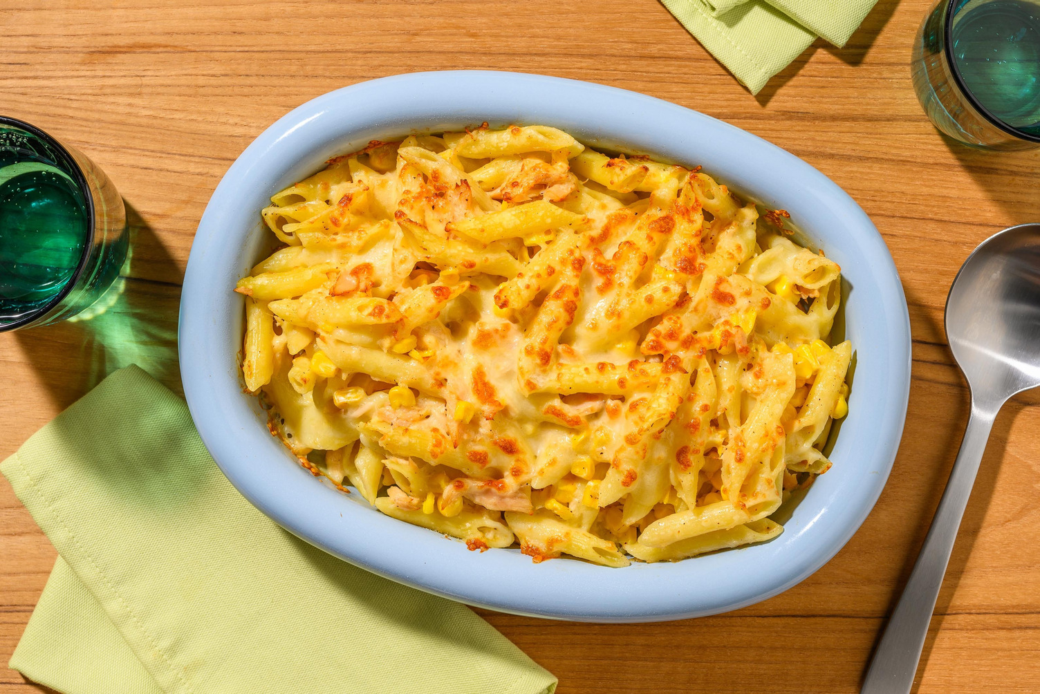 Cheesy Tuna Sweetcorn Pasta Bake