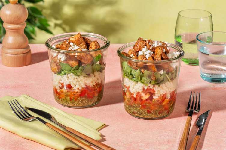 Salade met kip en pestodressing