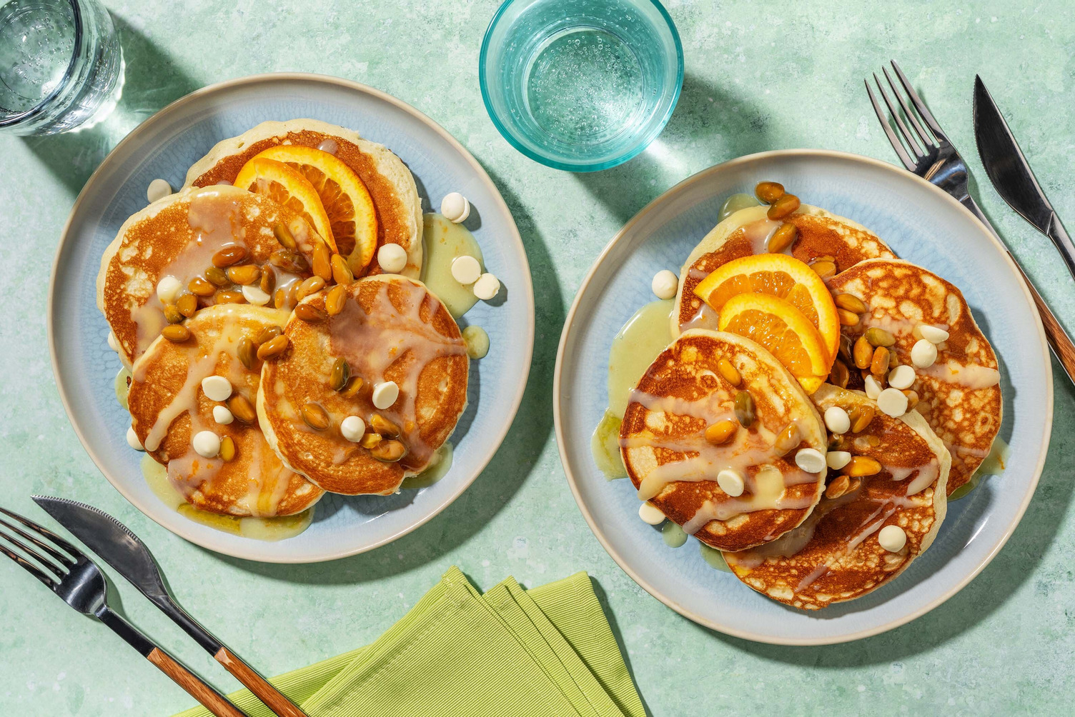 Pancakes au mascarpone et chocolat blanc