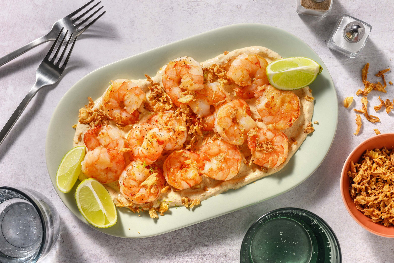 Romige garnalen Mexicaanse stijl