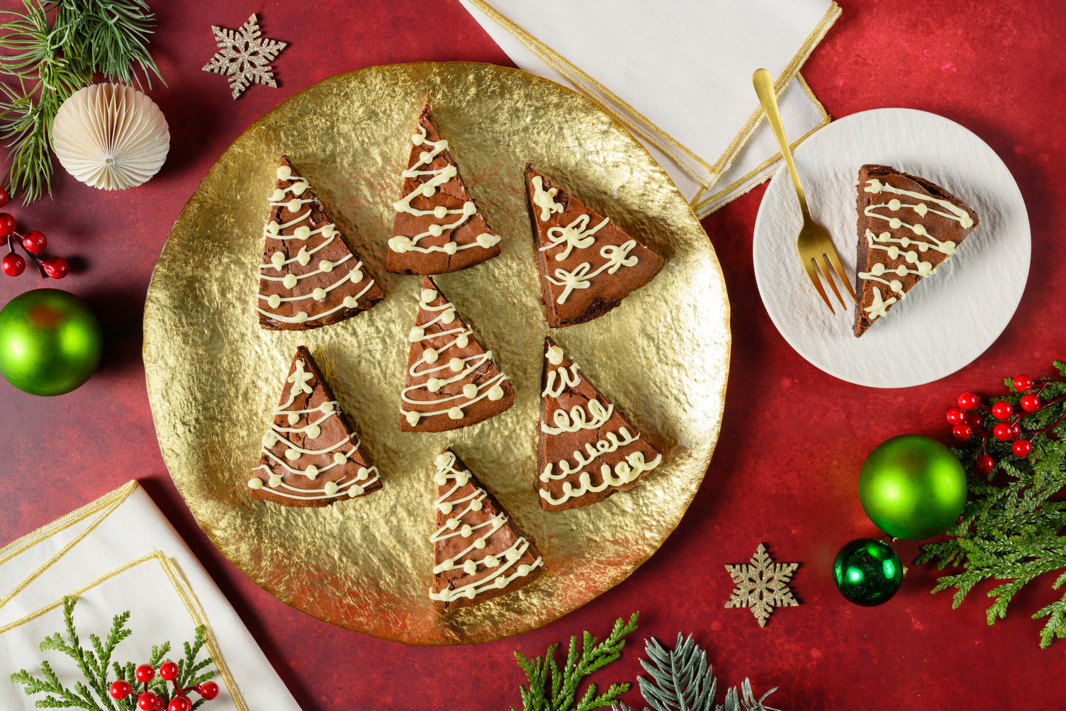 Sapins d'hiver aux deux chocolats