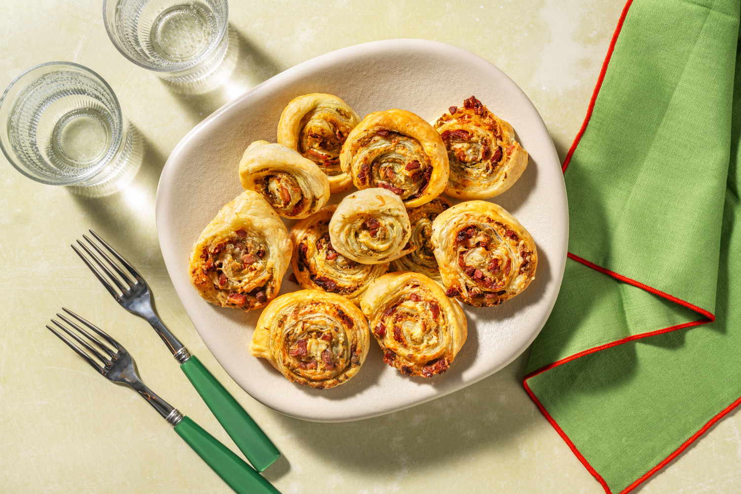 Bacon & Cheese Pastry Pinwheels 