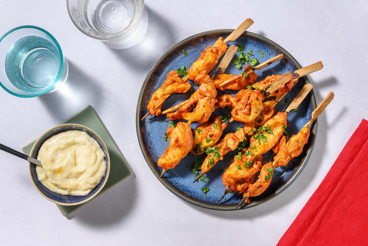 Tandoori stijl kipspiesen