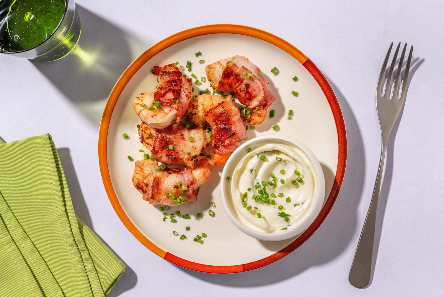 Mazzancolle avvolte nel bacon