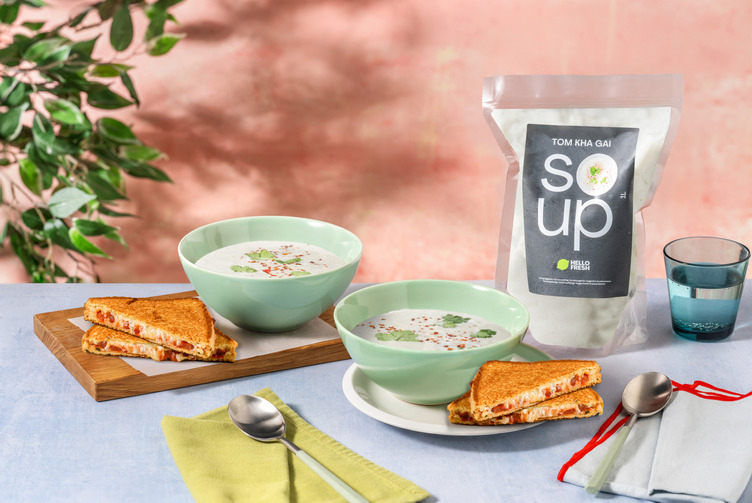 Thai Chicken Soup and Double Cheese Toastie