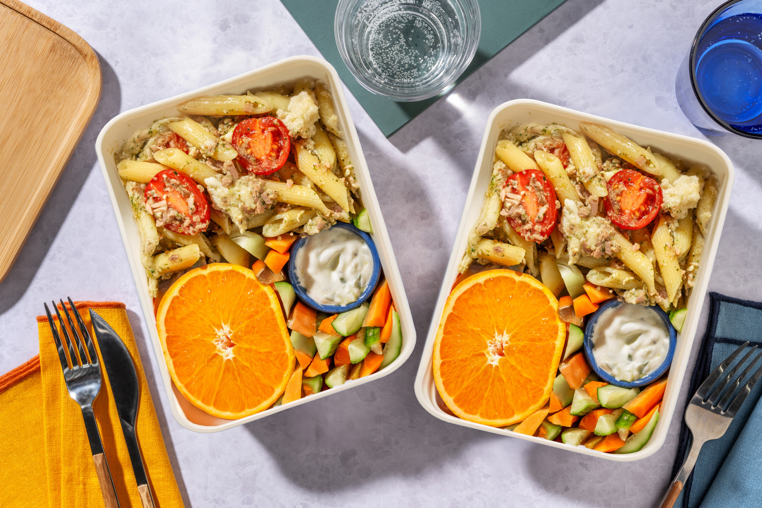 Bento Box : Pasta Salad thon & pesto