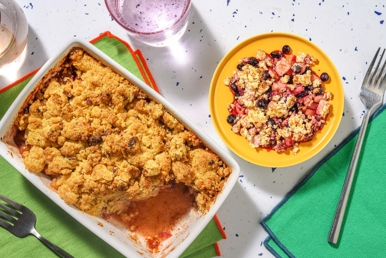 Blueberry, Apple & Red Berry Compote Crumble