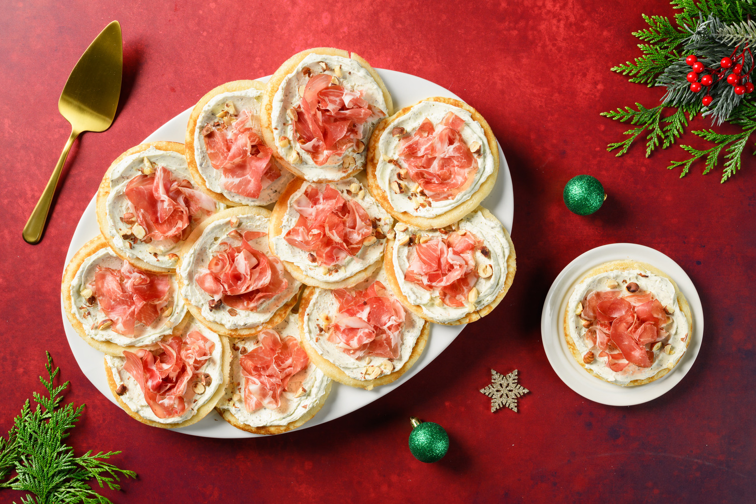 Blinis aux saveurs de truffe & coppa