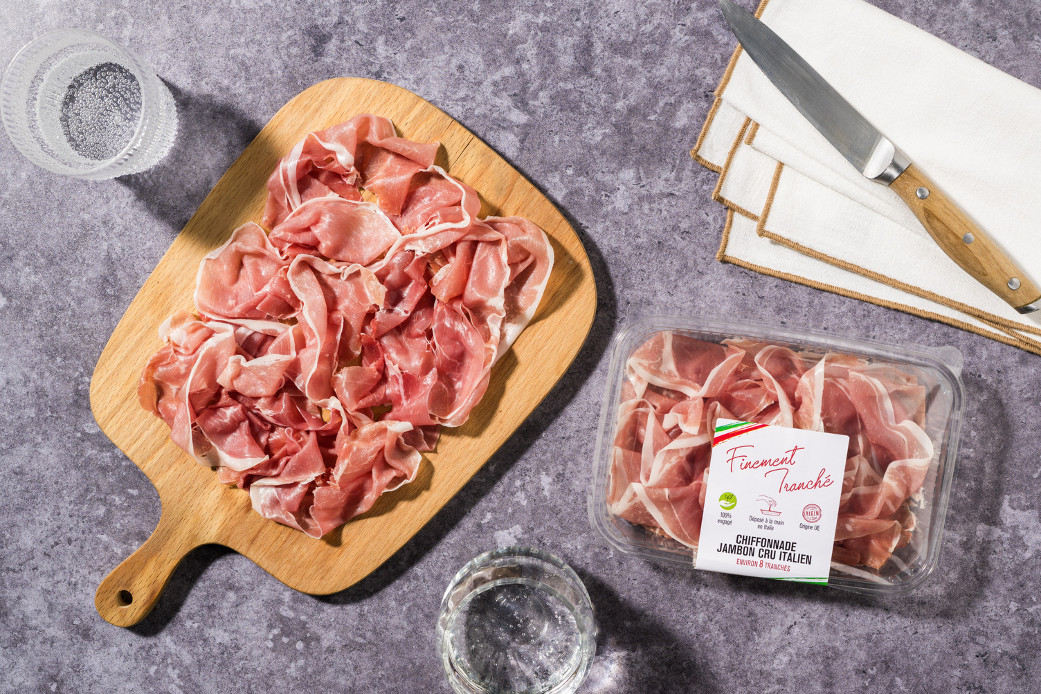 Chiffonnade de jambon cru italien