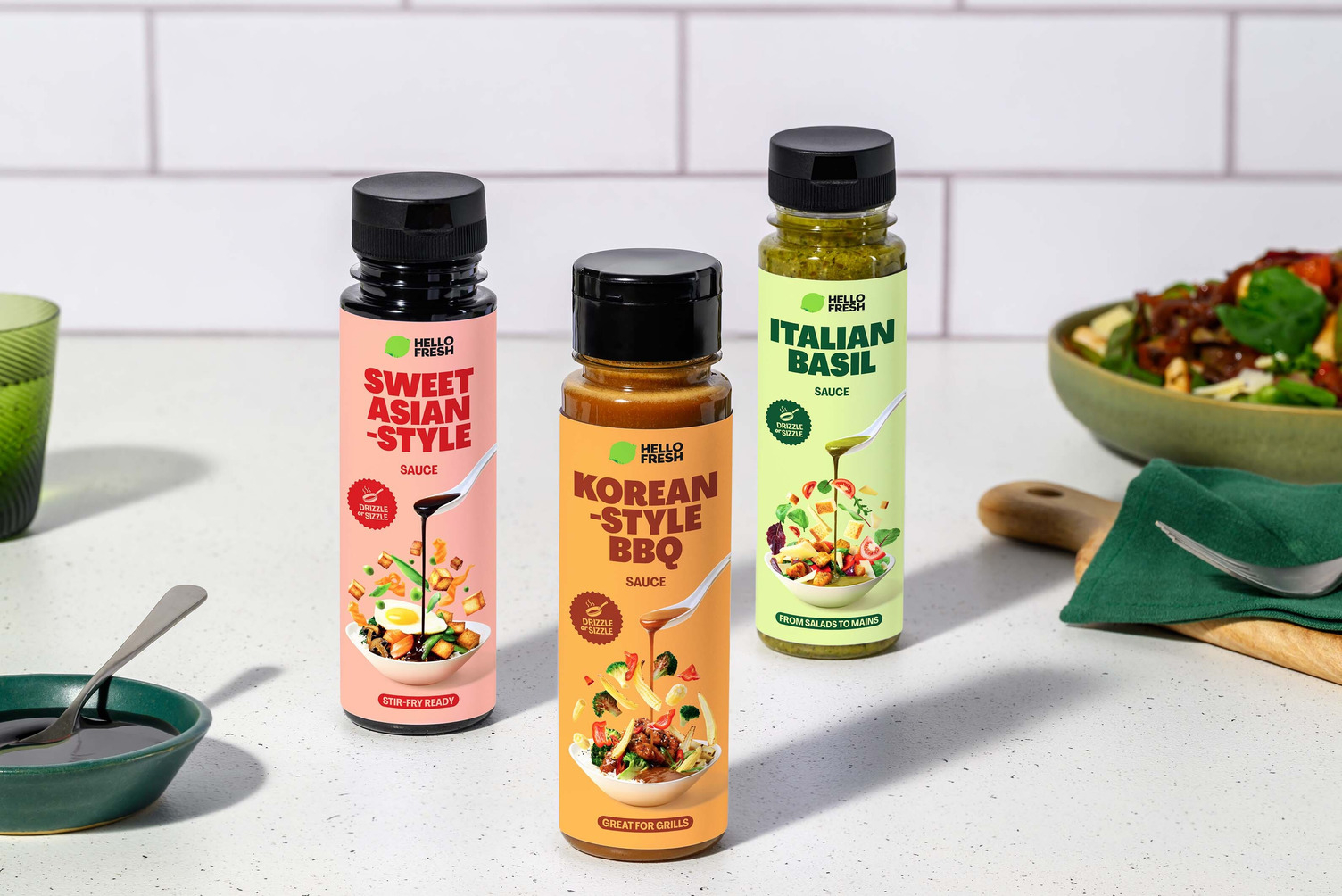 The Sauce Bundle | Sweet Asian Style Sauce, Basil Cream, Korean BBQ Style Sauce