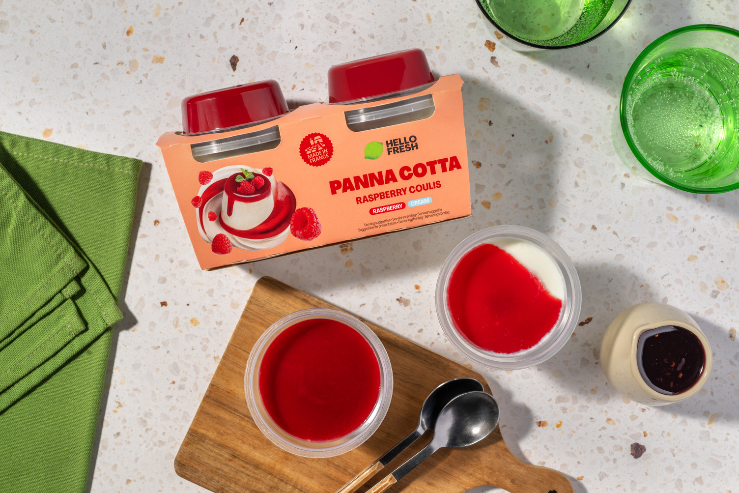 Panna cotta au coulis de framboise